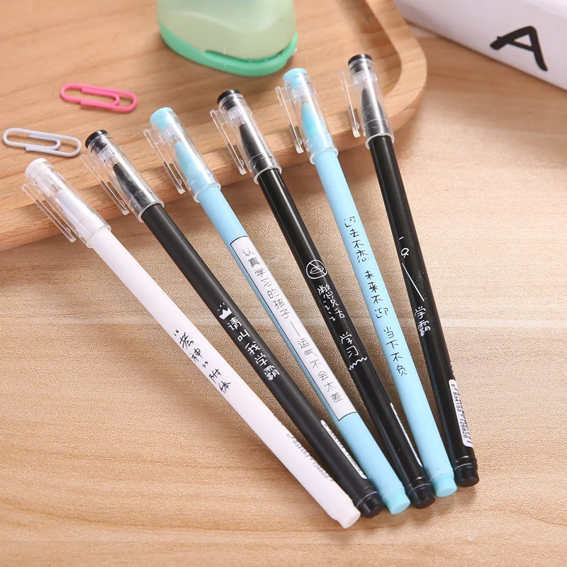 

40 Pcs Manufacturer Directly Sells Stationery High Achiever Neutral Pen Creative Simple Style with Text Gel Pen Wholesale