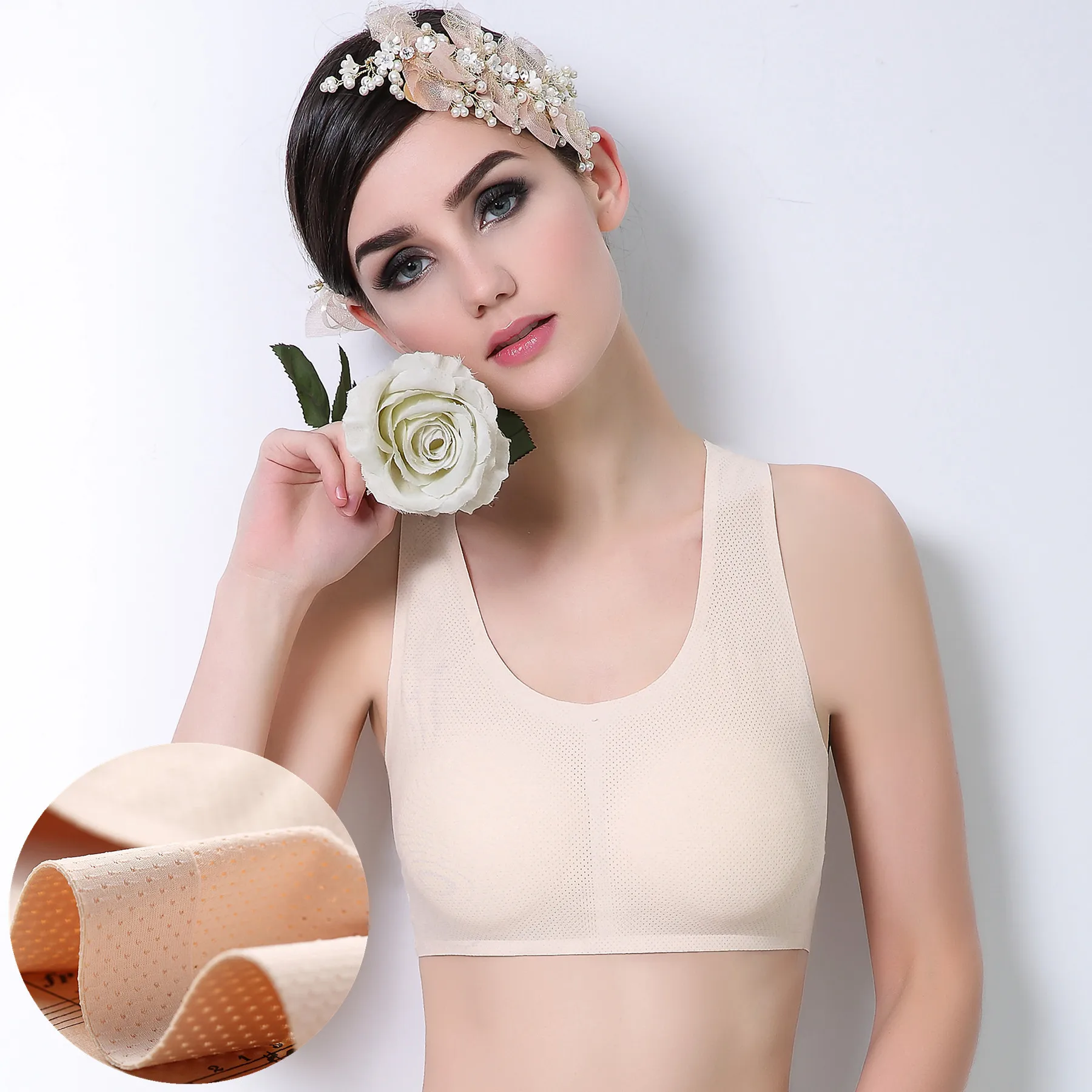 New Nice Ventilation Hole Lady Wrapped Chest Bottoming Bra Seamless Healthy Sleep Vest Beautiful Breathable Underwear 3pcs/lot