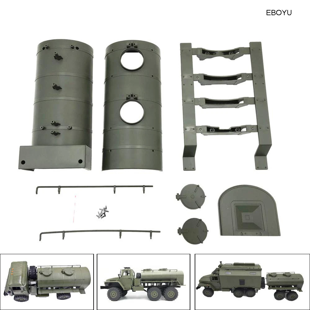 EBOYU Oil Tank Decorate Box for WPL B14 B16 B24 B36 C24 C14 2.4G RC Crawler Military Truck