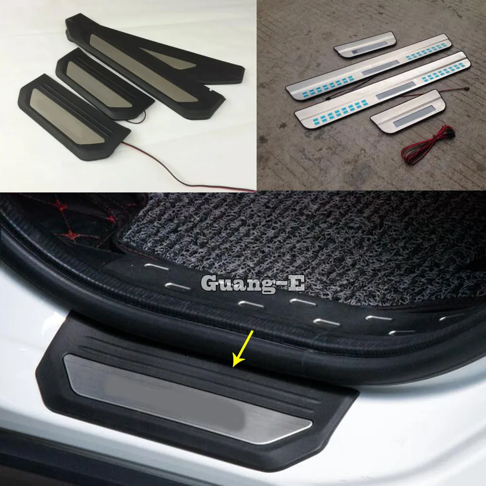 Car Styling Pedal Door Sill Scuff Plate Stick External Led Threshold Molding Frame For Honda HRV HR-V Vezel 2019 2020 2021 2022