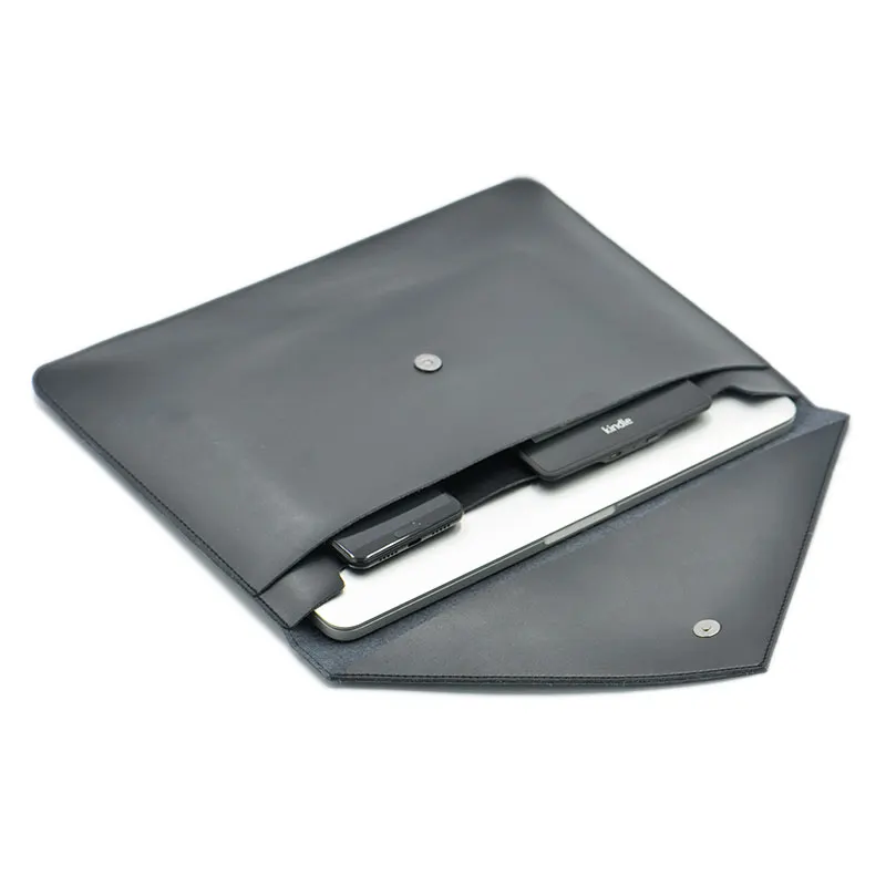 Laptop Bag Case Microfiber Leather Sleeve For MacBook Pro Retina & Air 12 13 14 15 16 Dual Pocket Envelope Style