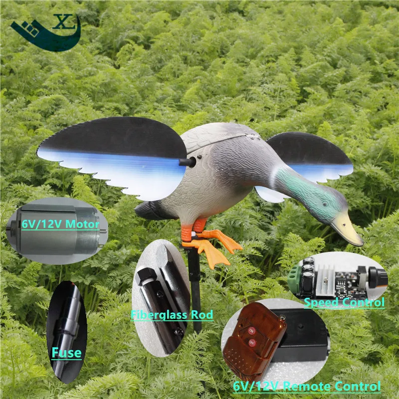 Plastic Duck Decoy for Hunting, Eco-Friendly, New, 6V, 12V Motor, In Stock