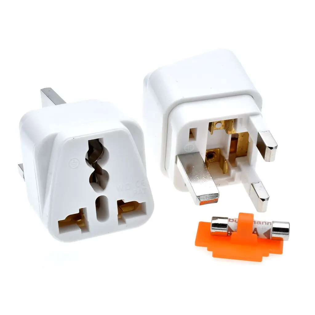 UK Singapore Malaysia HK Type G Electrical Plug Adapter Universal Outlet 13A Fused AC100~250V Black/White Color