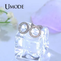 Uode-女性のためのラウンドシェイプピアス,リング,キュービックジルコニア,ジルコニア,ファインエンゲージメントジュエリー,ue0531a