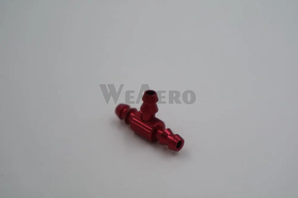 Kleine Größe 3 Weg/Drei-Weg T Typ Fuel Jointer D6xD 3,2 xL21 Rot Farbe
