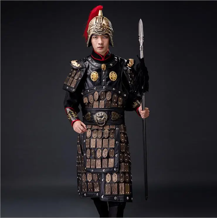 

Film TV Warrior Uniform helmet Garment Theatre Group Performed Costume Armor Antique General Armored Outfit Military Costume