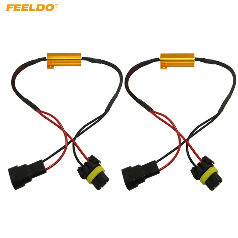 

FEELDO 2Pcs HB4/9006 Headlight Load Resistor Fog Lamps Decoder LED Connection Resistance Line LED Fog Lights Resistor #AM5336