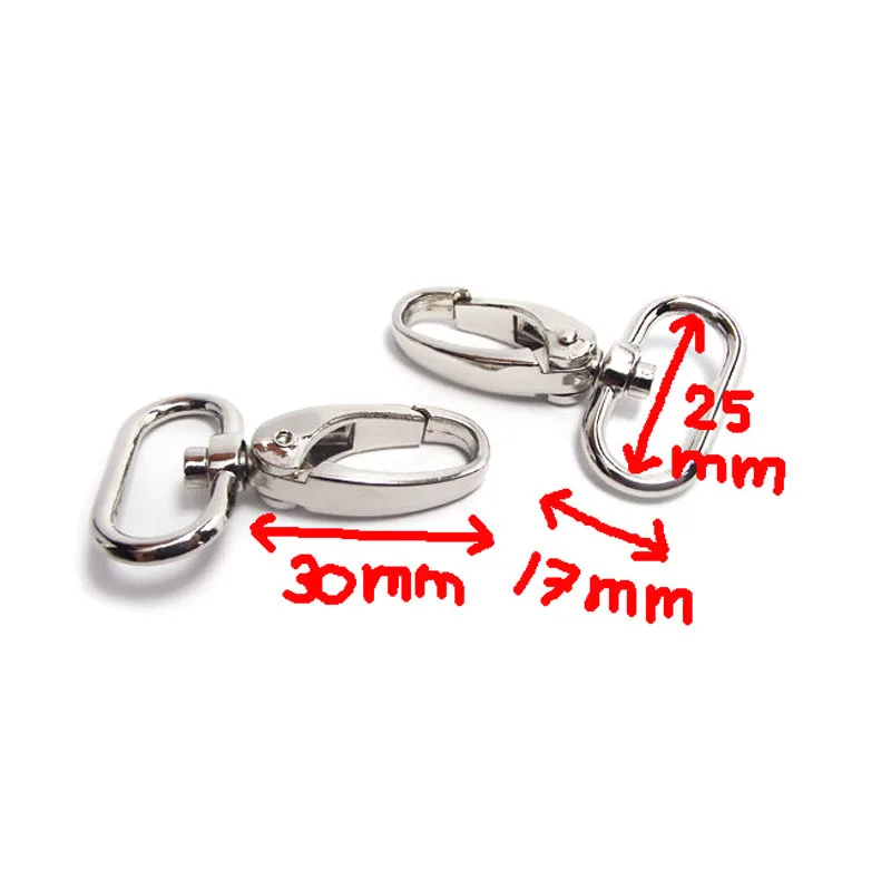 Nickel Silver Tone Trigger Snap Hook ,1 Inch ( Inner ) Lobster Swivel Clasps 40 /Lot