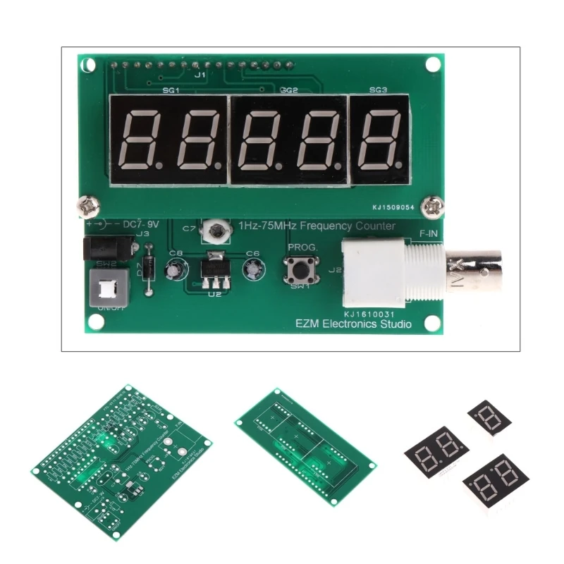 1Hz-75MHz Frequency Counter 7V-9V 50mA DIY Kit Cymometer Module Tester Meter