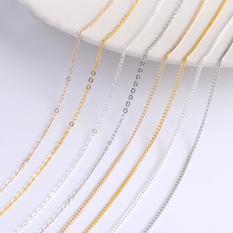 UNNAIER 1 meter, earring tassel chain 1.5mm thin chain connecting chain metal alloy handmade ear wire diy earring accessories