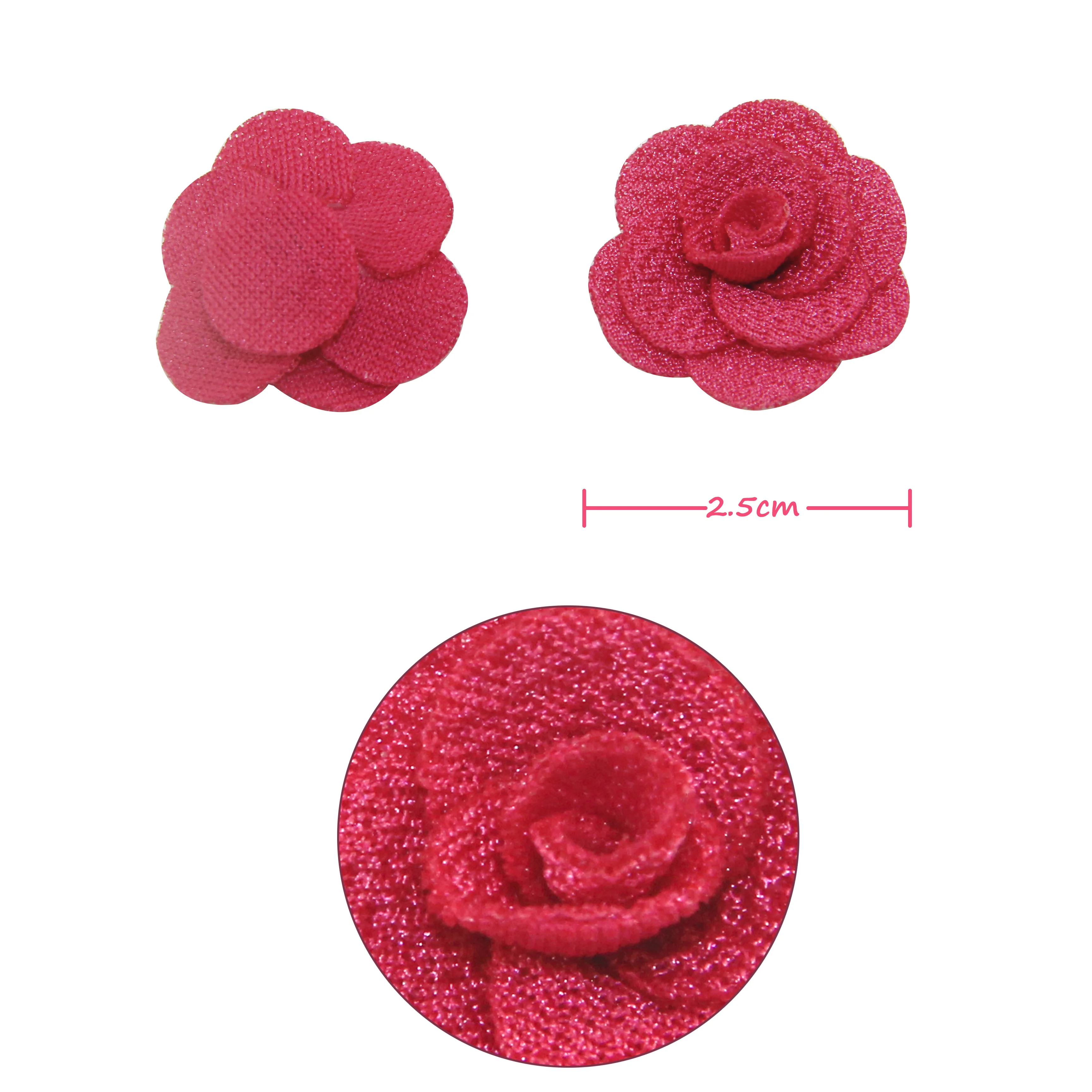 24pcs cheap flower Fabric artificial flower 2.5cm 18 colors for wedding dress holiday decoration can mix color