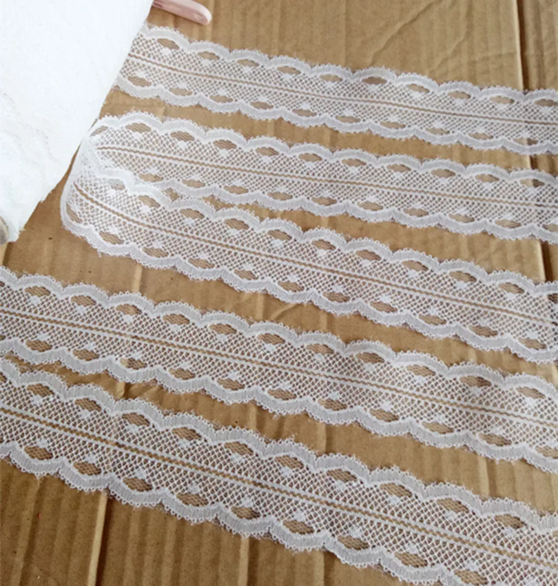 10yards width 40mm Embroidered Net white Lace Trim ribbon fabric Garment headband wedding party decoration DIY Accessories #2305