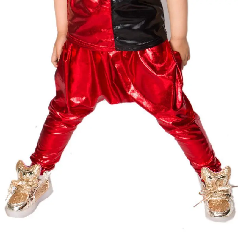 

2021 New Fashion Personality Red Big Crotch Trouser Stage Performance Street Wear Harem Hip Hop Dance Skinny Baggy Pants