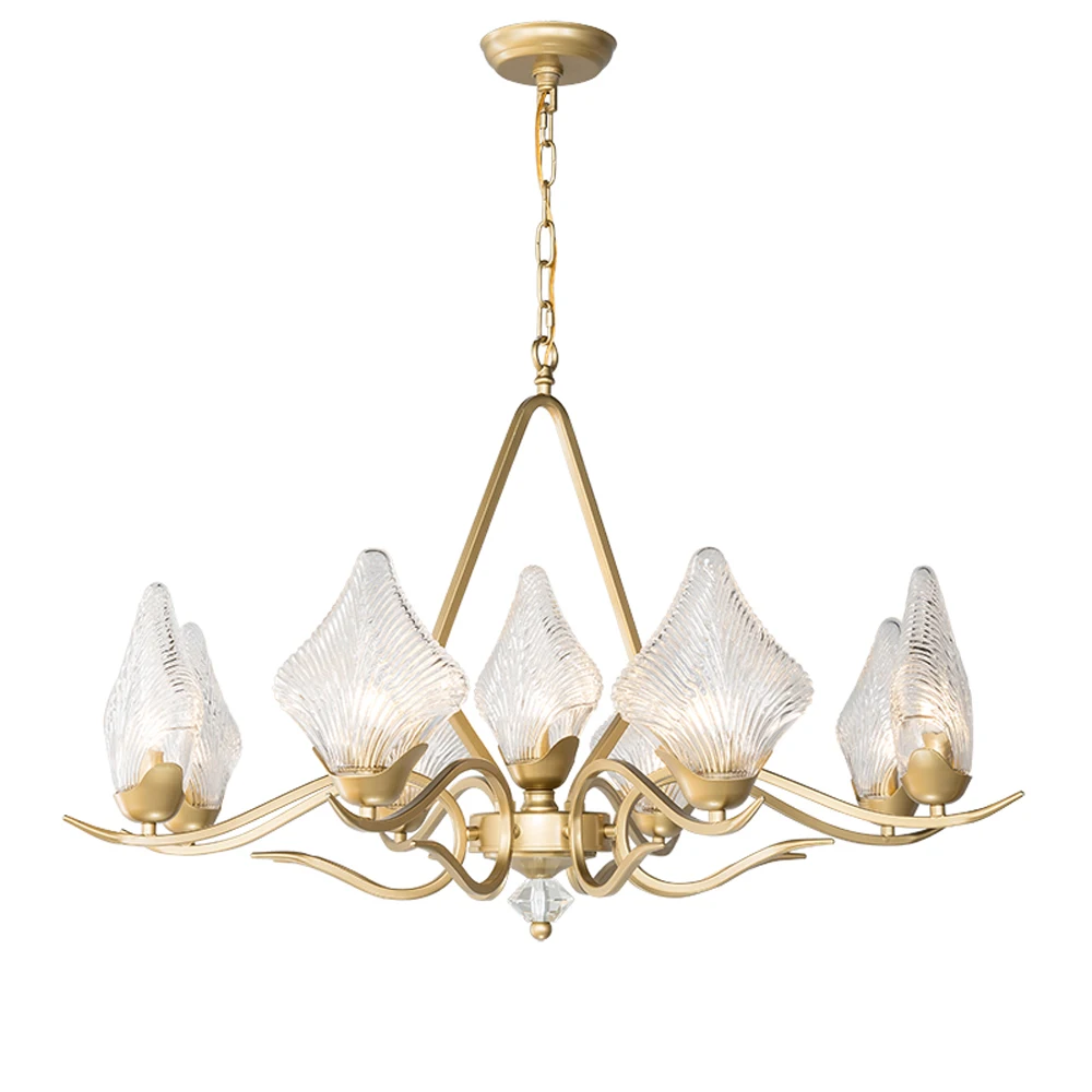 

New design glass chandeliers modern lighting AC110V 220V gold dinning room living room light fixtures