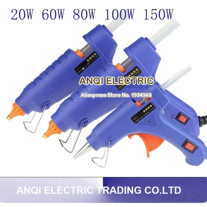 20W60W80W100W150W Hot Melt Glue Gun with 1pcs 7mm 11mm Glue Stick Heat Temperature Tool Industrial Guns Thermo Gluegun tool