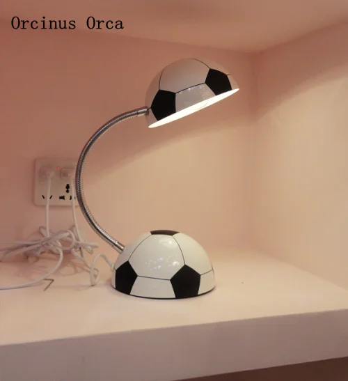 

Cartoon Creative Football Table Lamp Boys'Bedroom Children's Room Lamp Modern Simple LED Reading Table Lamp free shipping