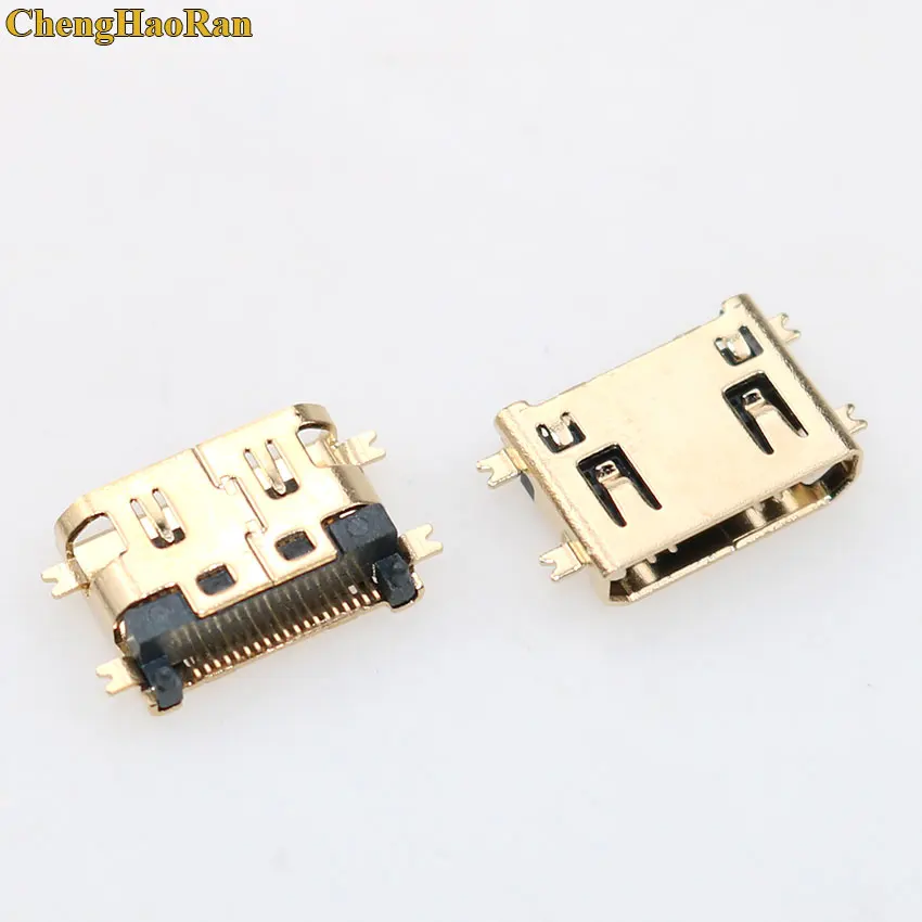 ChengHaoRan For HD TV Interface ETC Copper 19 pin HDMI female plug connector 8.5mm Sinking plates SMT and sink board