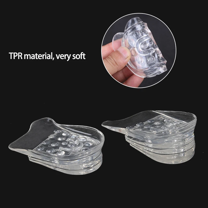 5 Layers Adjustable Taller Insole Silicone Gel Inserts Lift Shoe Pads Inner Height Increase Comfortable Transparant Heel Cushion