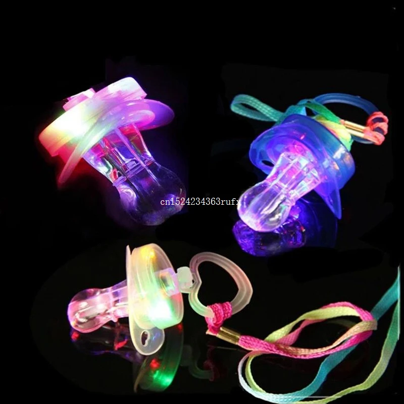 500pcs LED Flashing Pacifier Whistle Flash Glow Sticks Flash Glow Sticks Bar Party Supplies Fun Toy Survival Tool