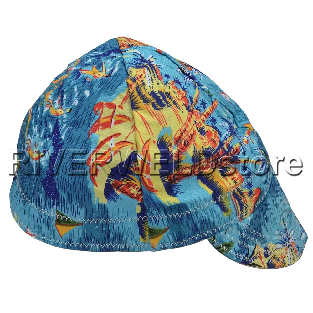 Washable Coconut Tree Style Protective Welding Helmet Cotton Sweat Absorption Welding Cap Hat Hood For Welder Protection