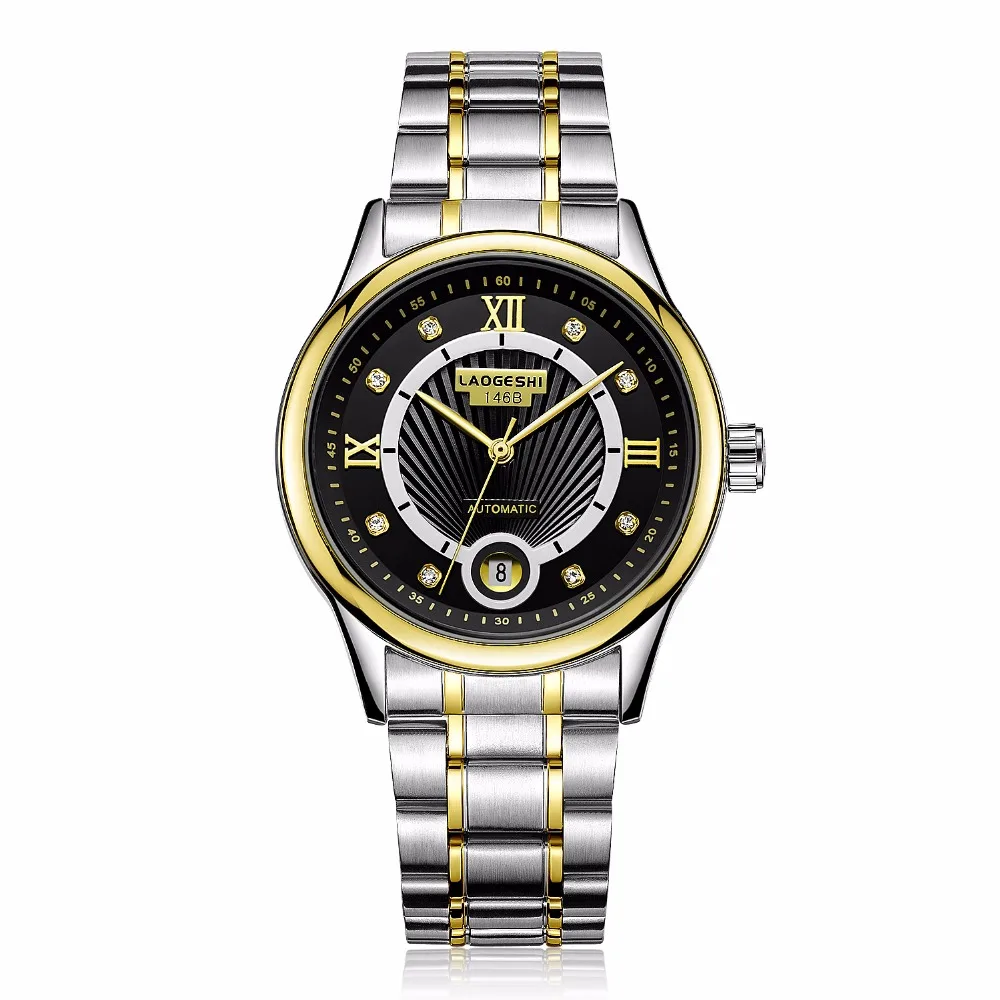 

LAOGESHI Business casual fashion mechanical watch for men diamond drill waterproof watch automatic mechanical watch