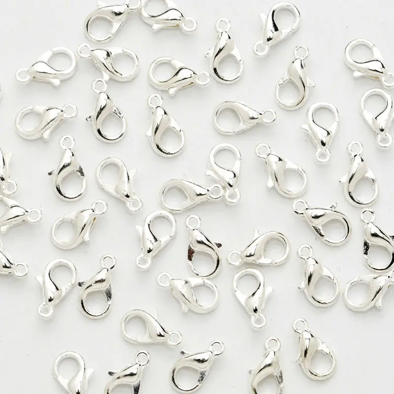 

100pcs 10mm silver plated lobster clasp,jewelry findings,accessories,for DIY jewelry making,metal filled,wholesale-10068301