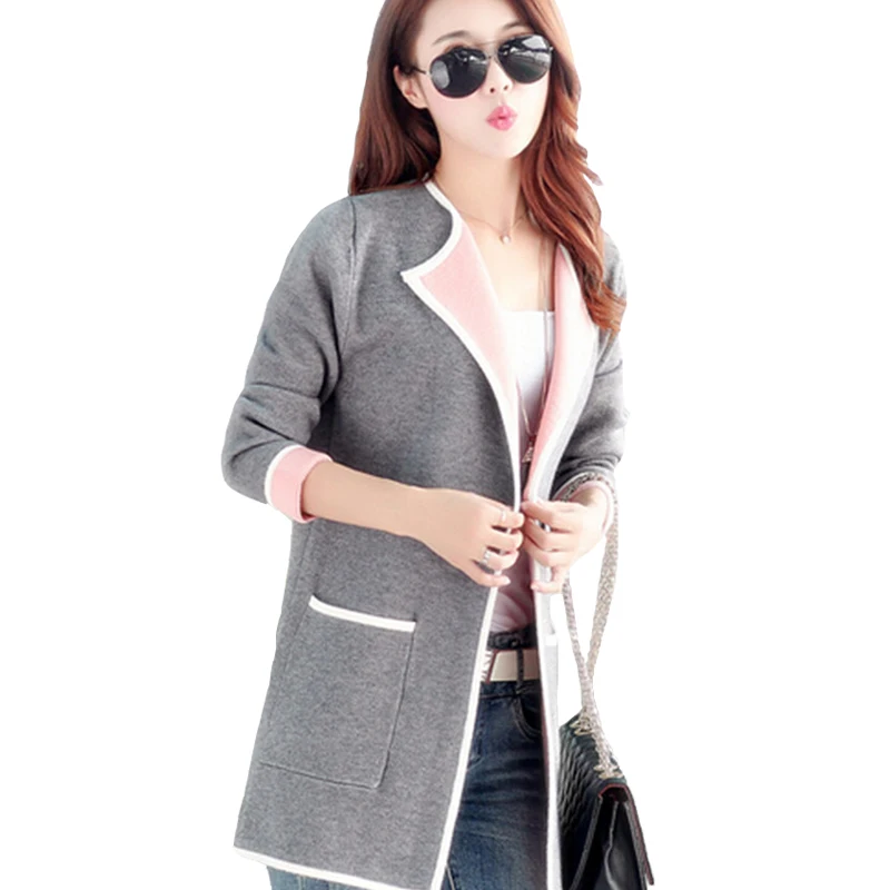 New Autumn Women Long Sweater 2020 Fashion Cardigan Full Sleeve Slim Knitted Cardigan SW174