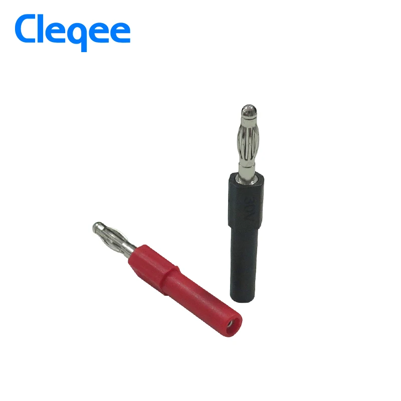 Hot Cleqee P7021 2pcs 4mm Male to 2mm Female Banana Plug Jack For Speaker Test Probes Converter Connectors