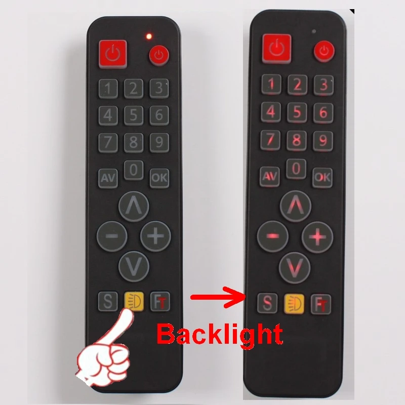 Universal Learn Remote Control for TV,STB,DVD,DVB,HIFI, 21Keys big Buttons Controller with Back Lit Easy Use for Elder