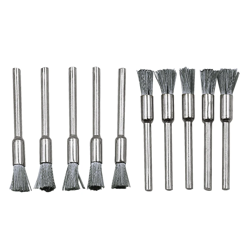 10pcs Steel Wire dril Brushes dremel accessories polishing Brush dremel tools accessories for Mini drill burr brushed wheel