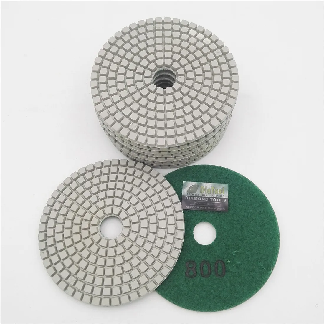 DIATOOL 10pcs #800 Diameter 100mm White Resin Bond Sanding Discs 4