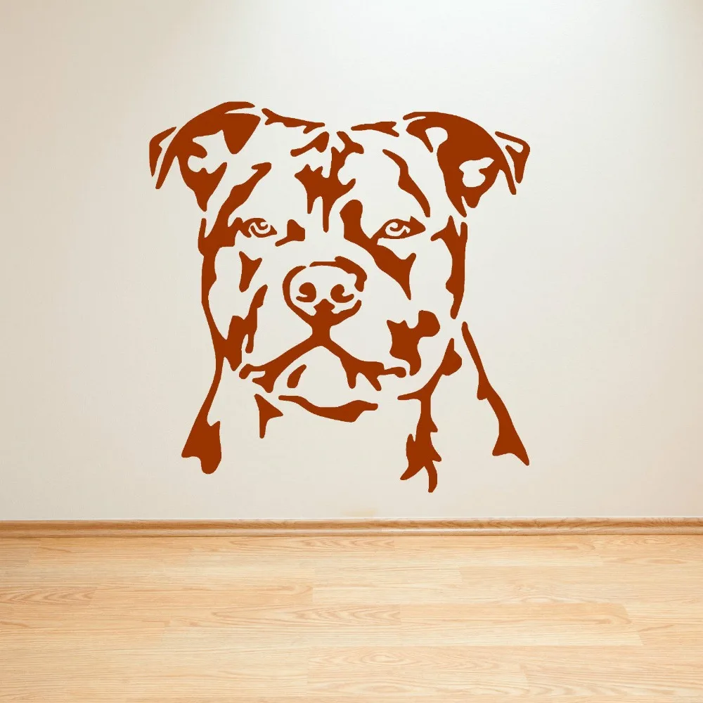 STAFFORDSHIRE BULL TERRIER DOG vinyl wall art sticker decal STAFFY Boy Kids Bedroom Living Room Home Decor Wallpaper Mural D387