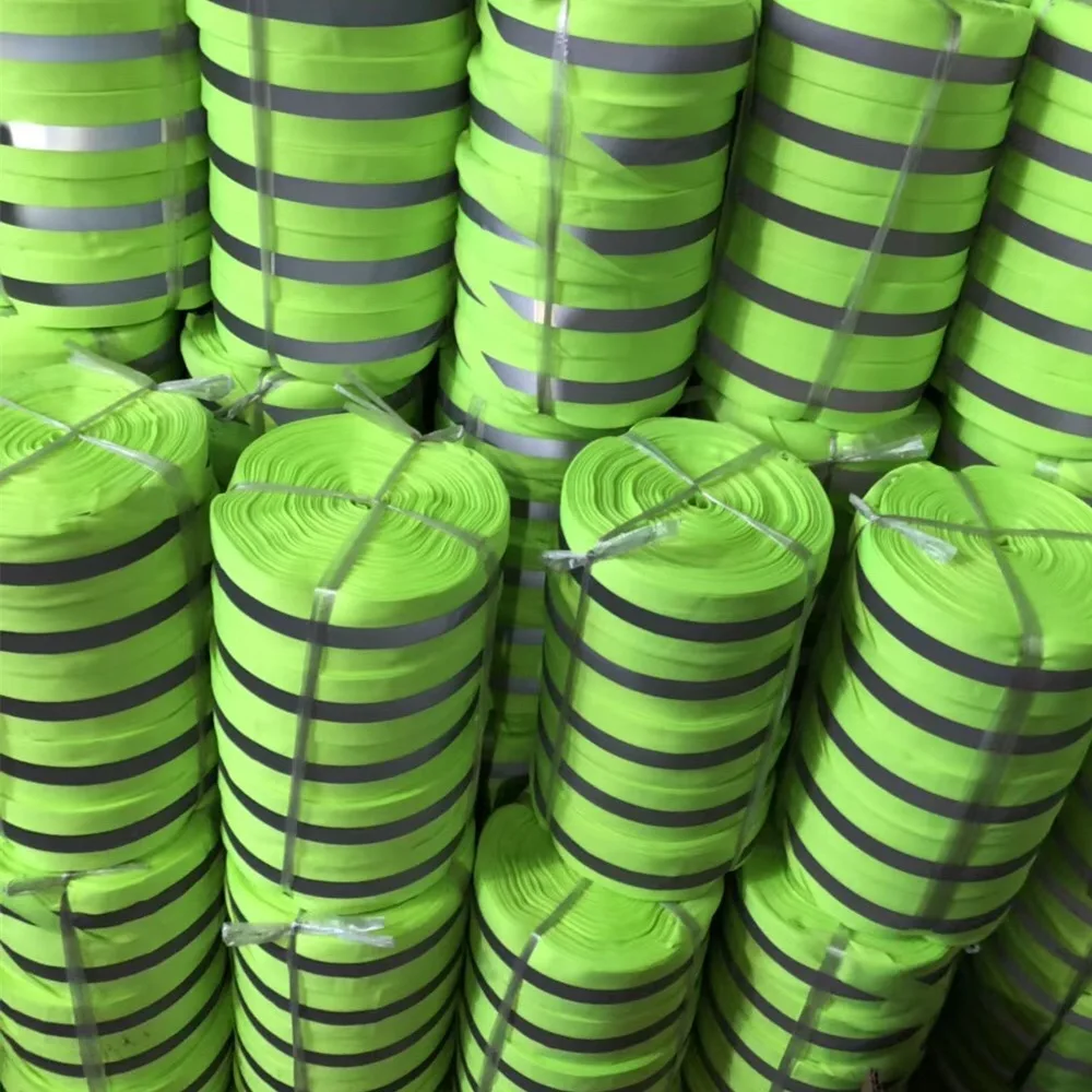 1M Green Luminous Ribbon lace Reflective Webbing Ribbon Taps sewing Fabric Tape Warning DIY safety Clothing sewing accessories