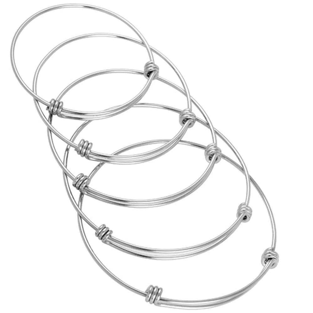 MJB0214 cheap wholesale 1.8 mm handmade adjustable wire bracelet stainless steel expandable bangle