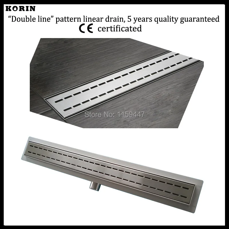 

800mm "Double" Pattern Stainless Steel 304 Linear Shower Drain, Horizontal Drain, Shower Floor Waste, Shower Channel