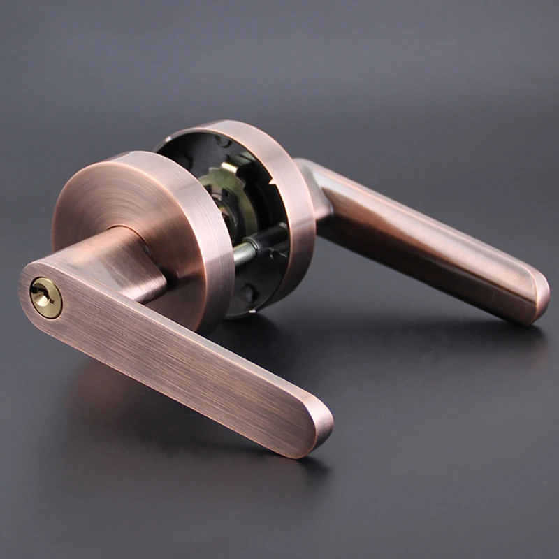 

High quality single bolt lock room door handles interior lock with 3pcs keys 3 colors HM96