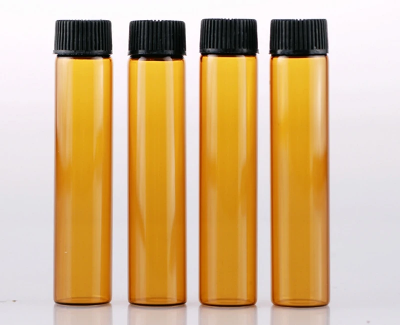 100pcs/lot 5ML 10ML Amber & Transparent inner stopper Glass bottle Brown Essential Oil Bottle Sample Vial bottles