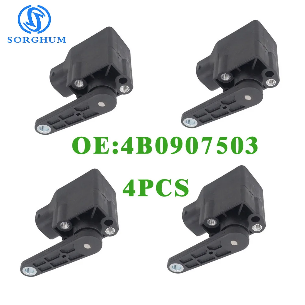 4pcs 4B0907503 Headlight Level Control Sensor For VW Passat 3B 3BG Golf 4 Bora Beetle Audi A3 A4 A6 A8 TT 1994 1995 1996 1997-06