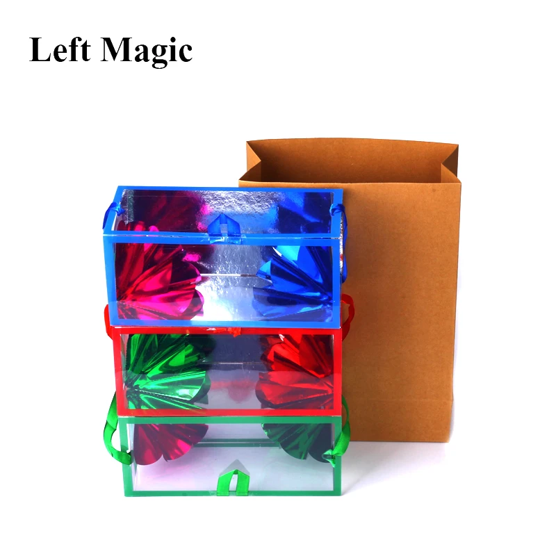 Appearing Flower Empty From Box Magic Tricks ( 18 X 8.2 X 8.2cm Medium Size ) Paper Bag Dream Bag Illusion Stage Magic Props