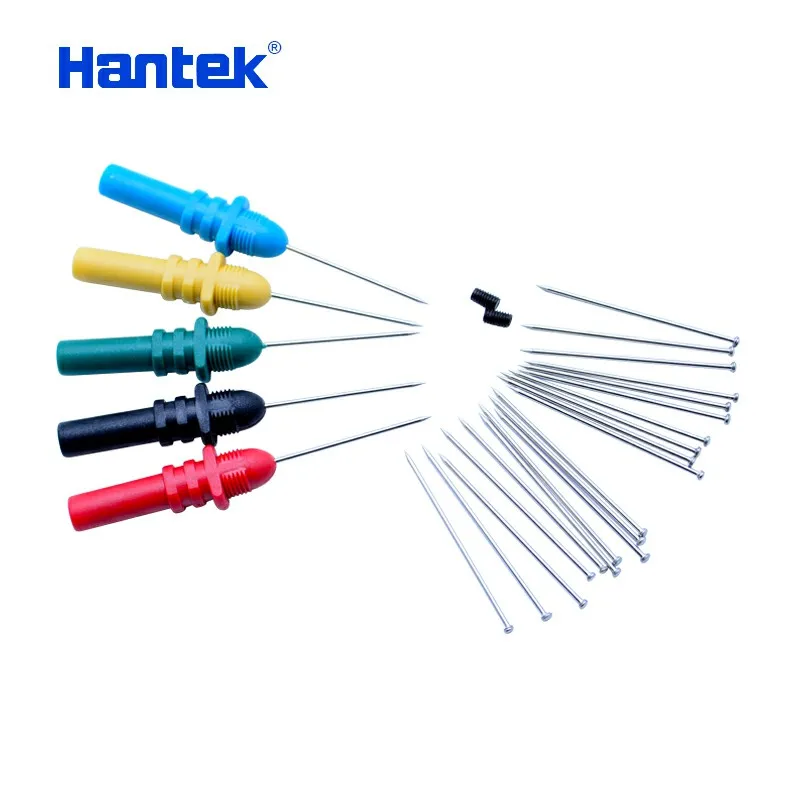 Hantek HT307 oscilloscope Back Pinning Probes/Needle/ Piercing Probes Set(Set of 5,Assorted Colors) automotive  logic analyzer