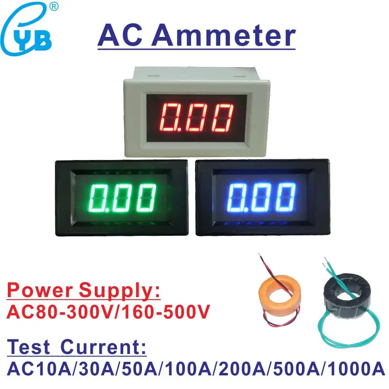 YB4835 AC Current Meter AC Ammeter LED Display Digital Meter AC Amperemetre Electrical Tool for Current D85 AC Ampare meter