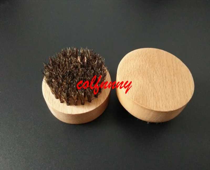 

500pcs/lot Fast Shipping Customized Natural Round Beech Wood Wild Boar Bristles Beard Brush Size:6.5*3.6cm