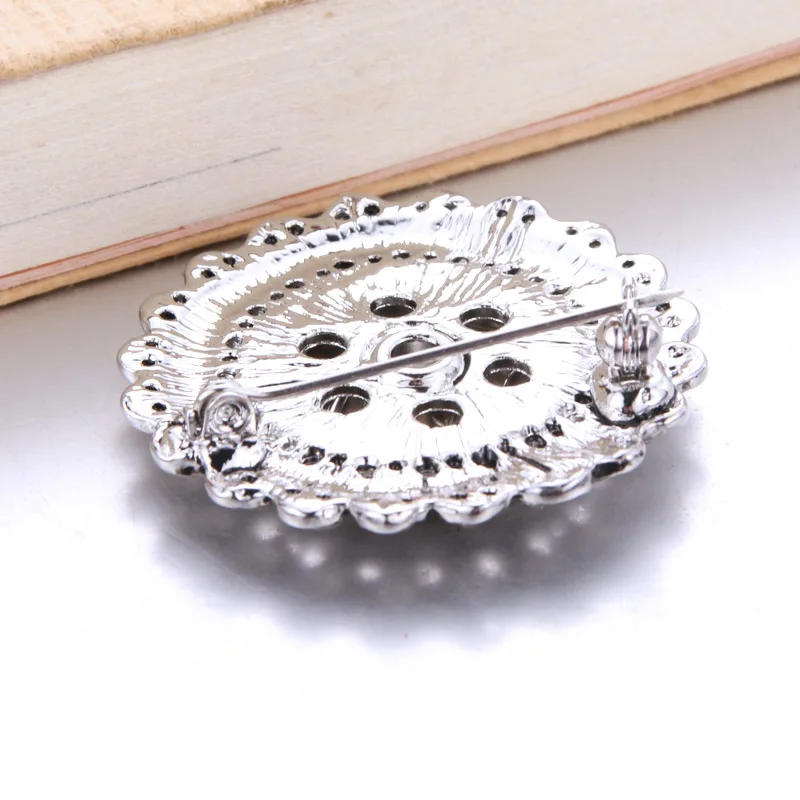 vintage Brooch flower Brooch rhinestone brooch Snap button Jewelry gift girls women (fit 18mm 20mm snaps )