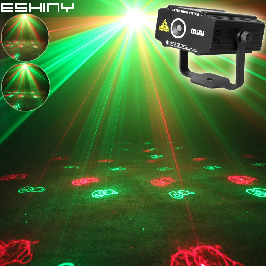 

ESHINY MINI R&G Laser 3 Christmas Patterns Projector Dance Disco Gift DJ Xmas Bar Family Party Stage Effect Light Show N8T133