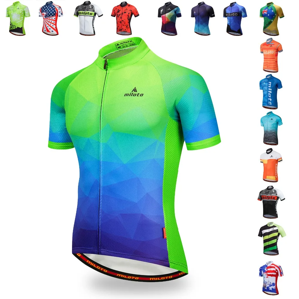 MILOTO Men Pro Cycling Jersey Bicycle Tops Summer bicicleta Clothing Short Sleeve mtb jerseys Bike Shirt maillot ciclismo hombre