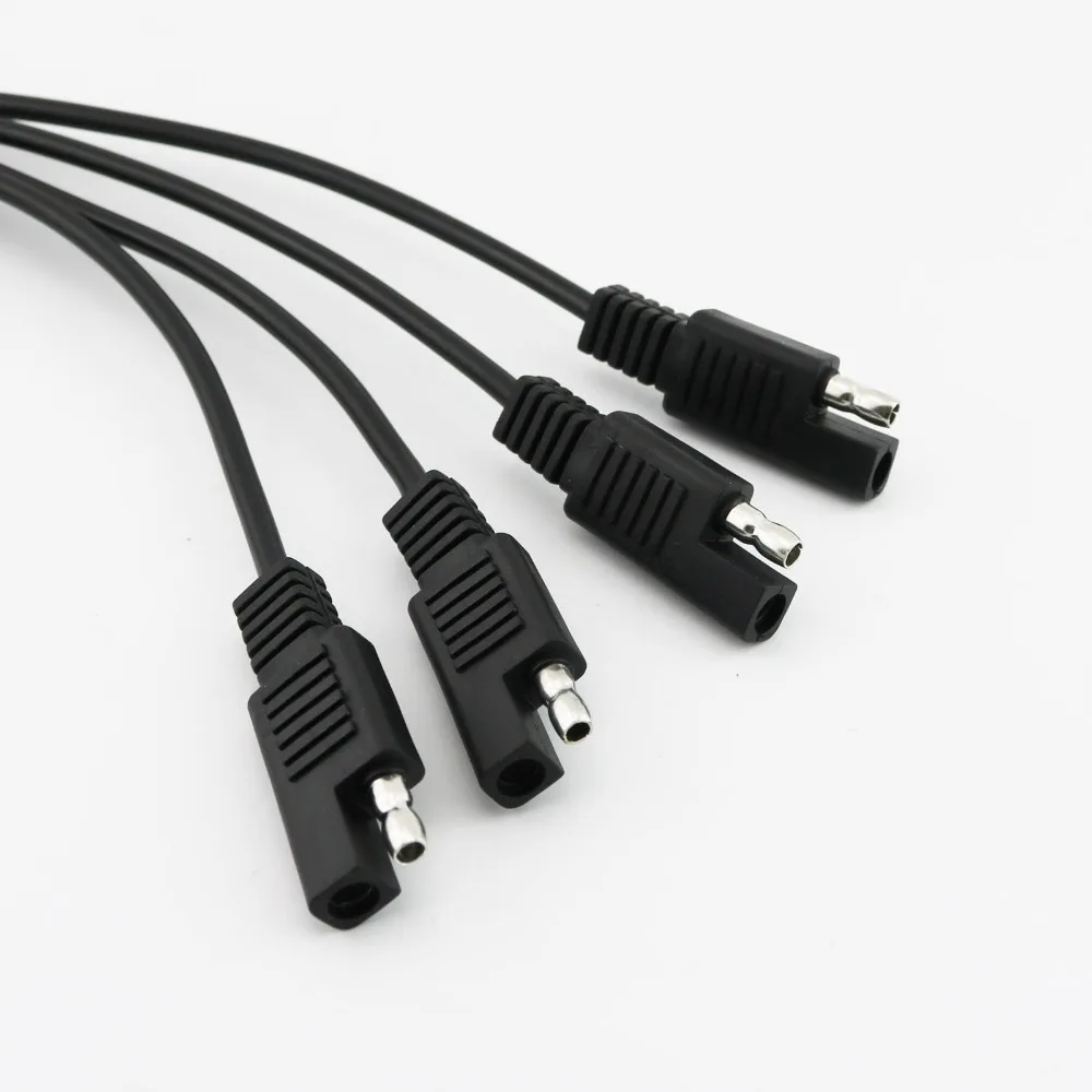 10x DC Power Battery SAE Male To 4x SAE Male Plug Automotive Connector Adapter Cable Cord 37cm