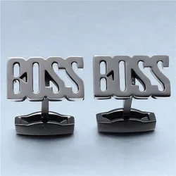 HAWSON 3 Colors BOSS Car Brand Cufflinks for Men Gun Metal Cuff links Button High Quality Man Jewelry Accessories