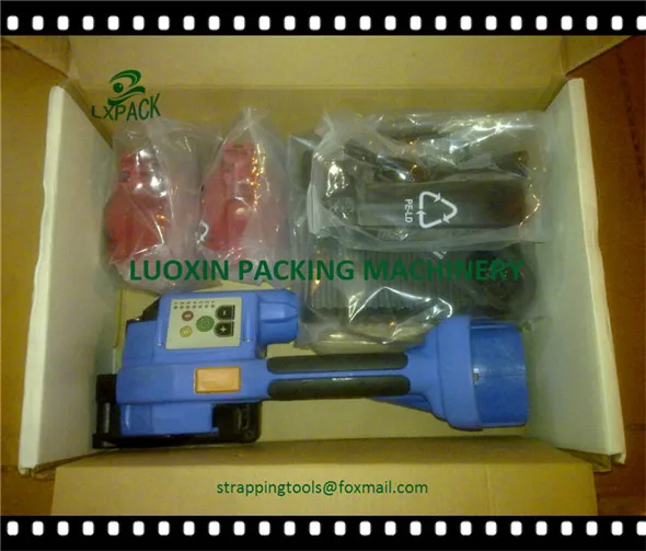 

LX-PACK Battery powered plastic strapping tools for Polypropylene PP and Polyester PET plain and embossed straps 13-16mm / 19mm