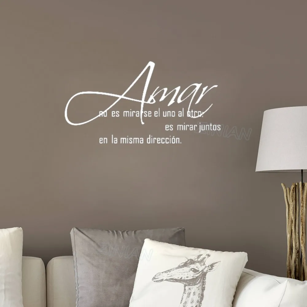 Amar Love Wall Decal Stickers Quotes Home Rule Spanish Language Art Decal Sofa Backdrop Living Room Decoration Wallpaper Z601