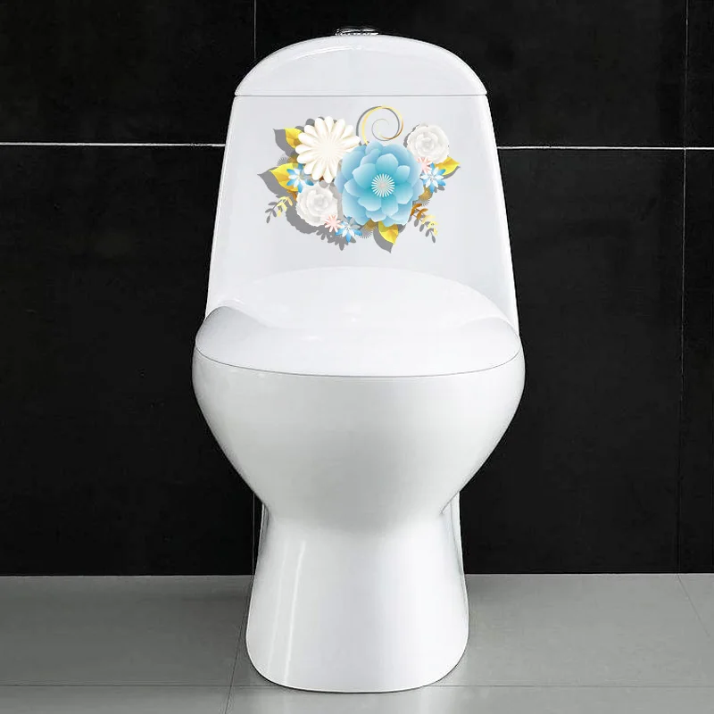 YOJA 23.3X16.8CM Cartoon Golden Fireworks Creative Toilet Sticker Home Room Wall Decor Decal T1-1877